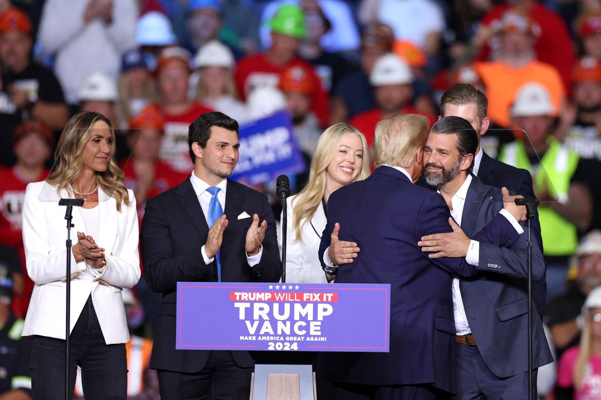 Tiffany Trump joined her dad on stage at his rally in Pittsburgh on Nov. 4, 2024 