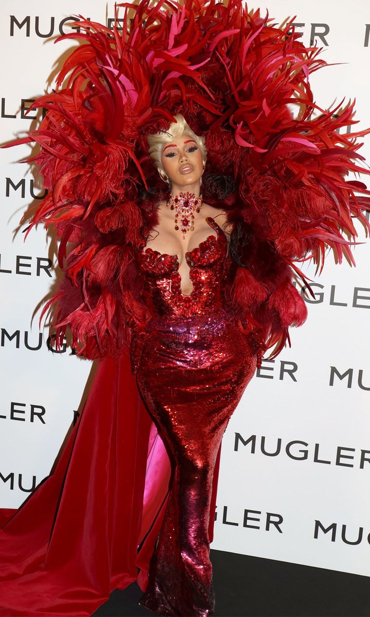 Cardi B wearing Thierry Mugler