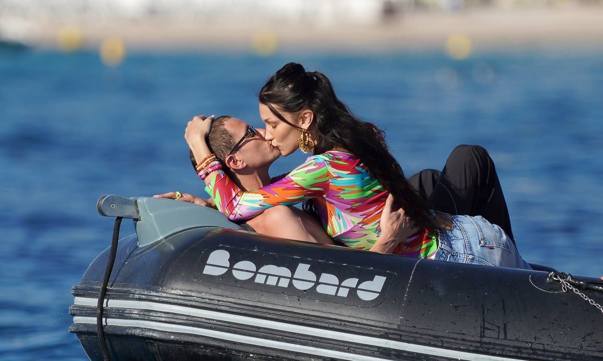 Bella Hadid and boyfriend on boat