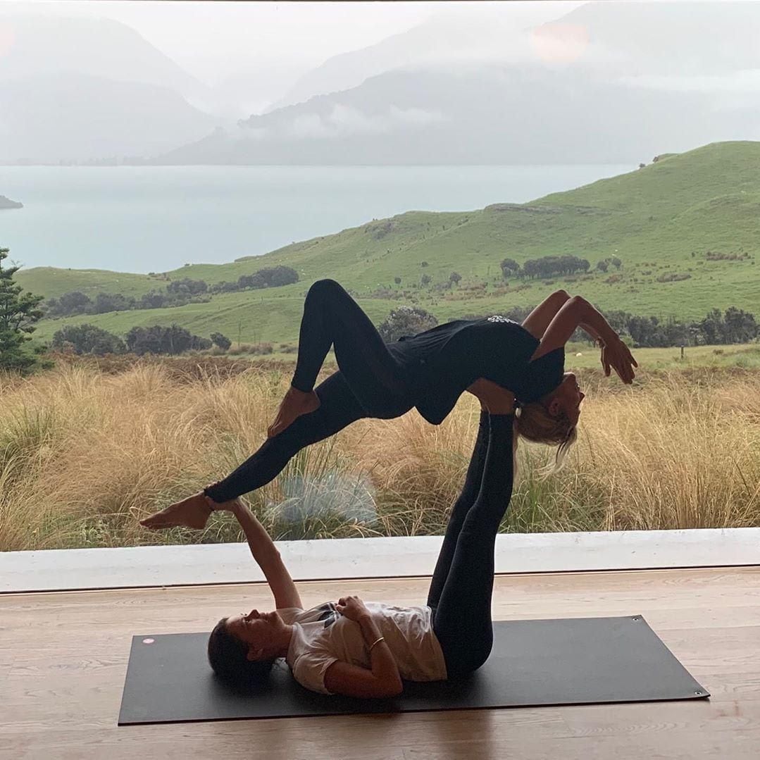 Elsa Pataky doing yoga during wellness retreat