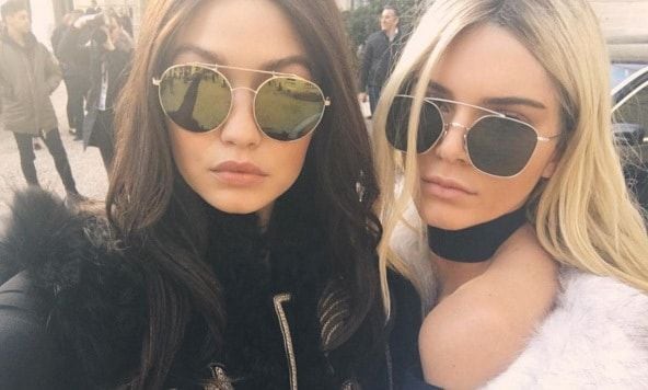 Hair flip! Kendall Jenner and Gigi Hadid traded looks before the Balmain fashion show.
<br>
Photo: Instagram/@kendalljenner