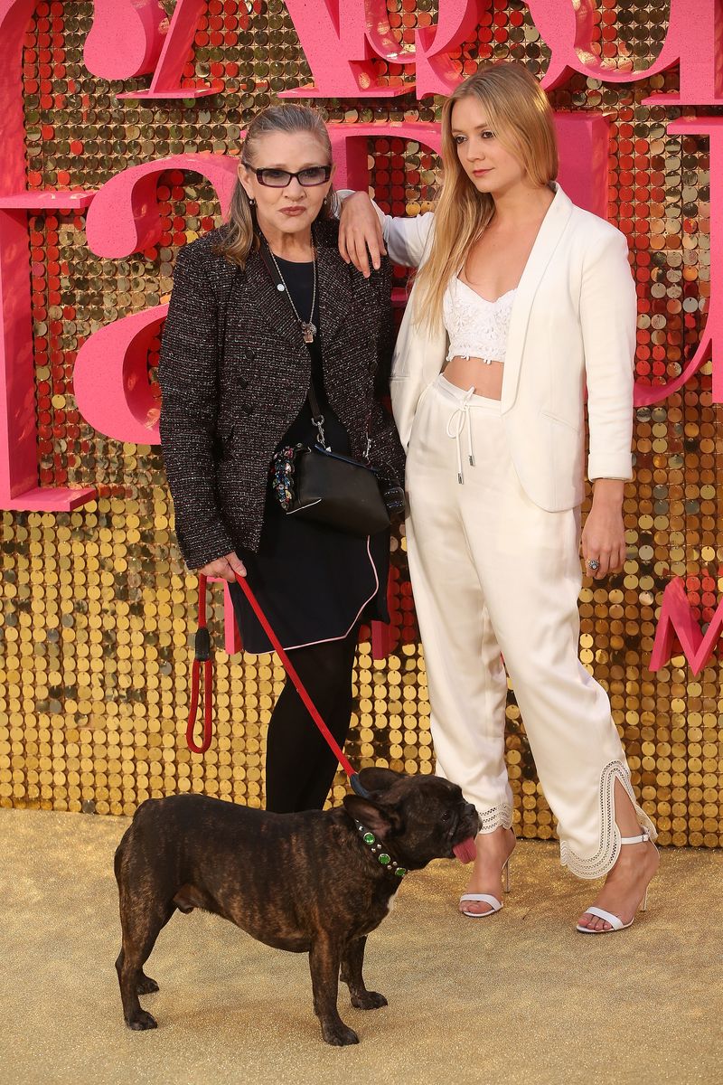 Carry Fisher and daughter Billie Lourd attend the World Premiere of "Absolutely Fabulous" with Gary