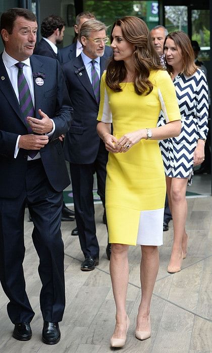 <a href="https://us.hellomagazine.com/tags/1/kate-middleton/"><strong>Kate Middleton</strong></a> stepped out in a vibrant Roksanda Ilincic dress at Wimbledon.
<br />Getty Images