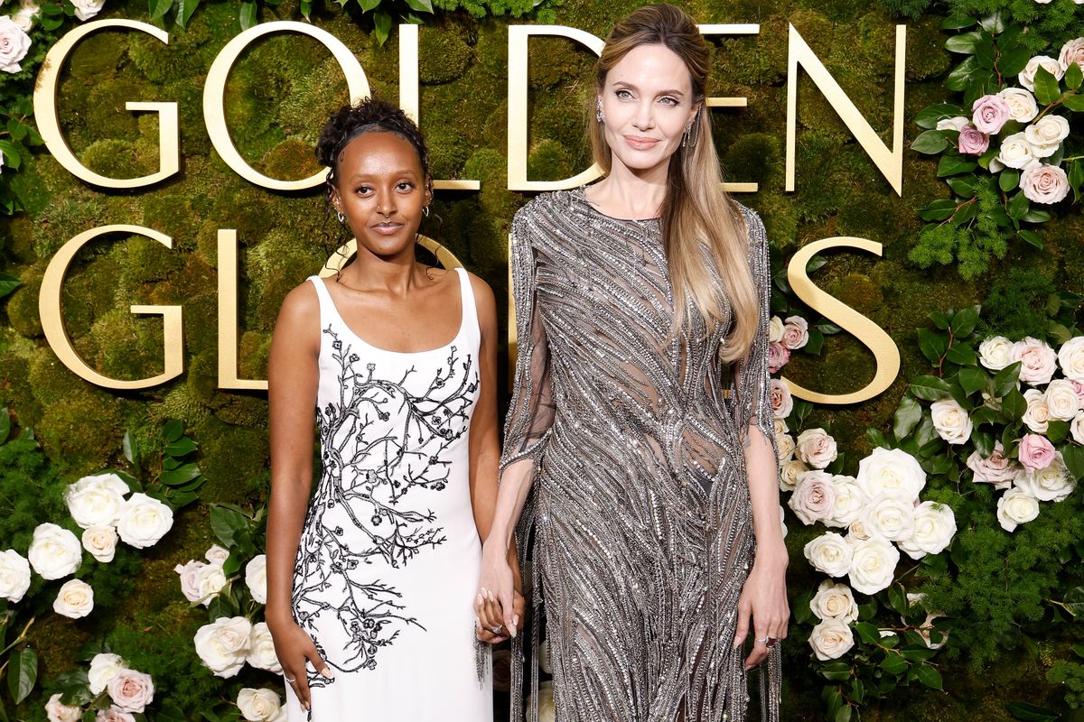 Zahara and Angelina Jolie attend the 2025 Golden Globe Award