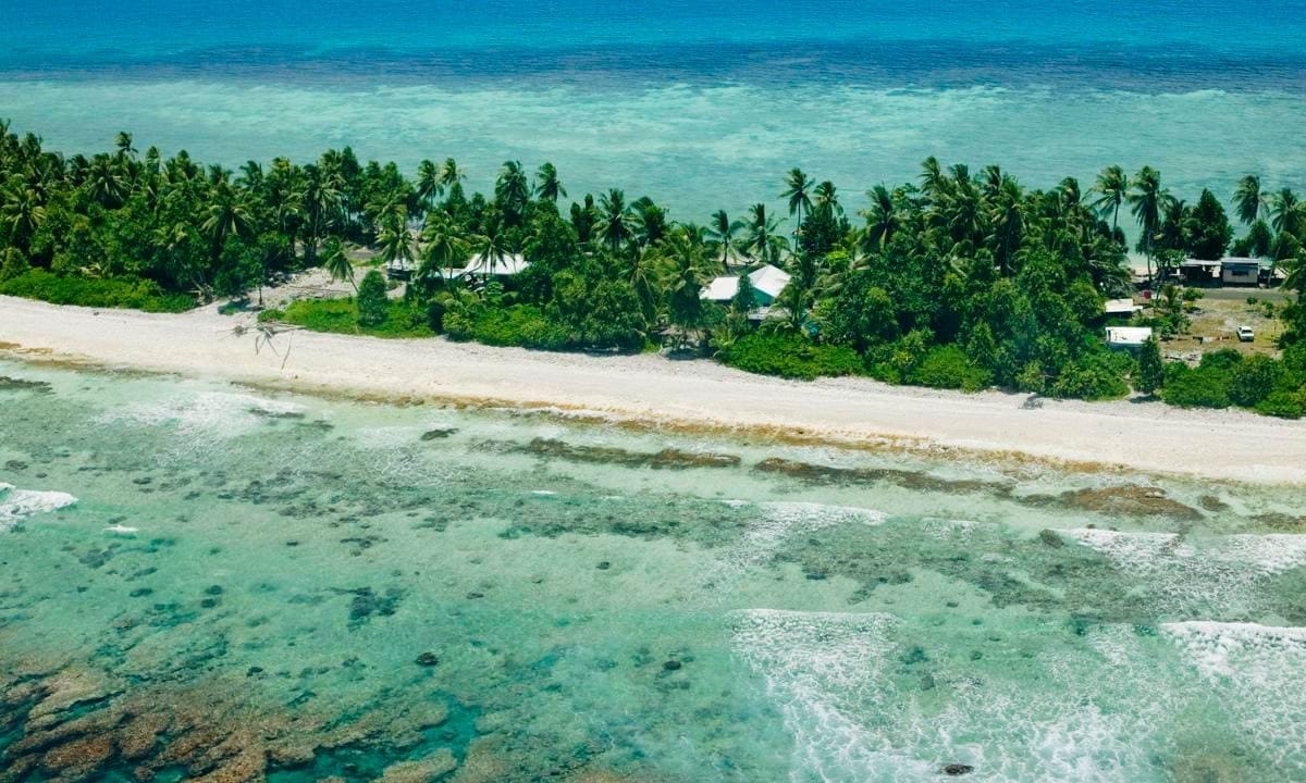 Funafuti atoll Tuvalu from the air.
