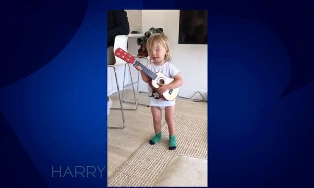 The actor showed a video of his son singing and strumming a guitar on the show.
Photo: HARRY