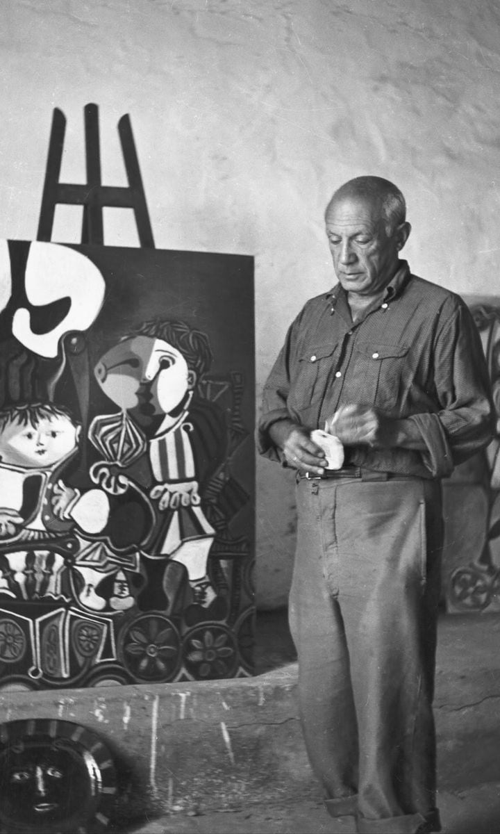 Pablo Picasso In His Studio