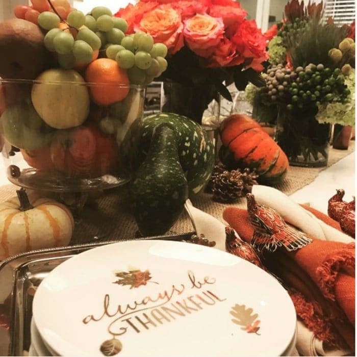 Jennifer Lopez showed the bounty in a pre-dinner pic: "Getting things ready for #Thanksgiving... So much to be grateful for!!! #alwaysbethankful"
Photo: Instagram/@jlo