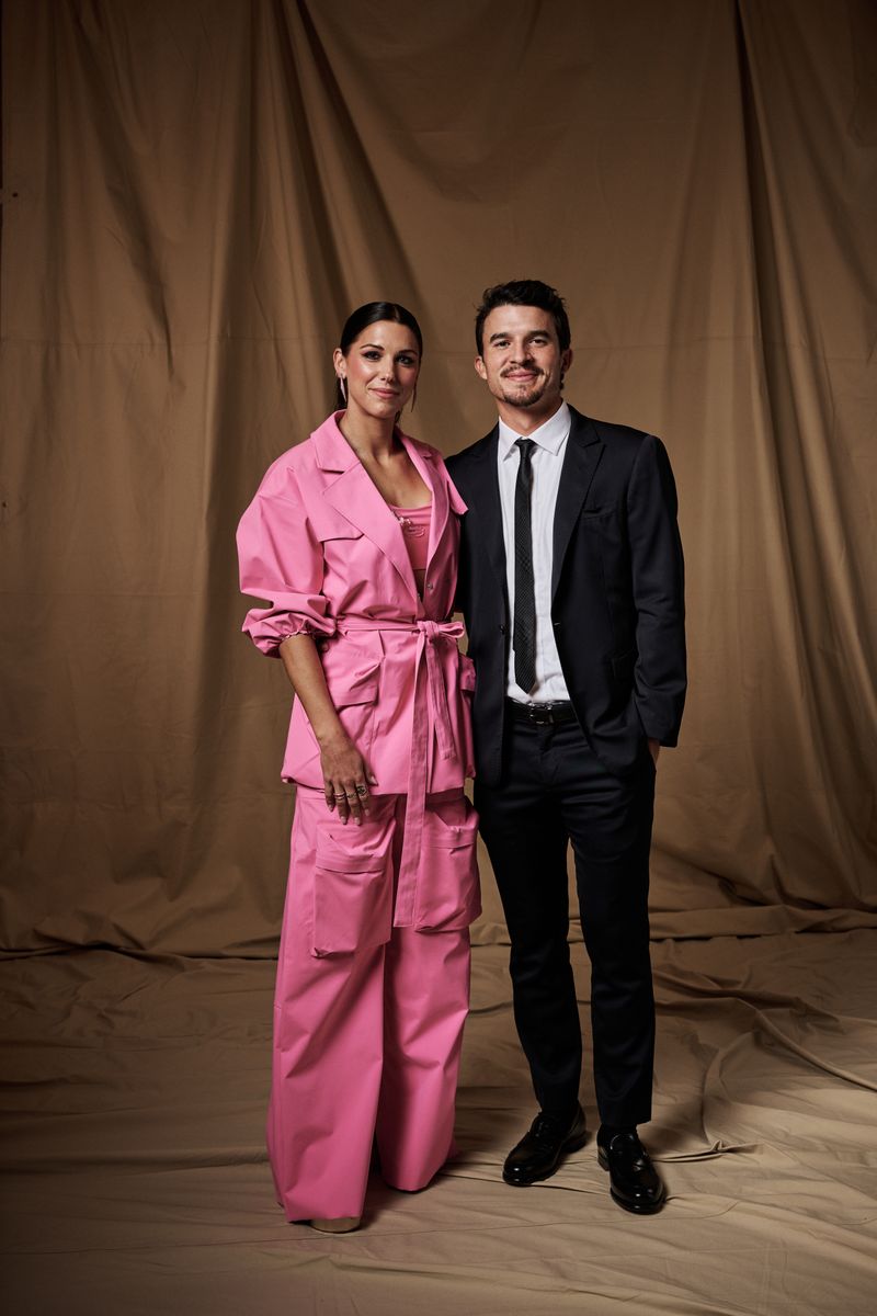 Alex Morgan and Servando Carrasco pose for a portrait ahead of The Best FIFA Football Awards 2022 on February 27, 2023 in Paris, France. (Photo by Gareth Cattermole - FIFA/FIFA via Getty Images)