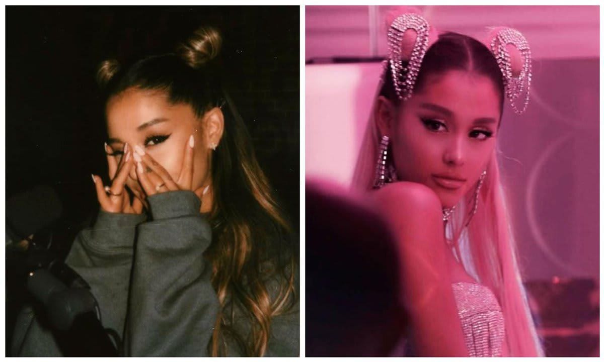 Ariana Grande featuring space buns in with her long locks