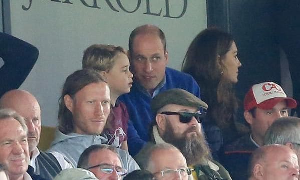 Prince William and George at Aston Villa match