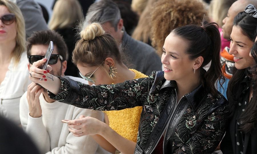 Princess Stephanie of Monaco's daughter Pauline Ducruet snapped a selfie from the front row of the Leonard Paris show on March 5.
Photo: Getty Images