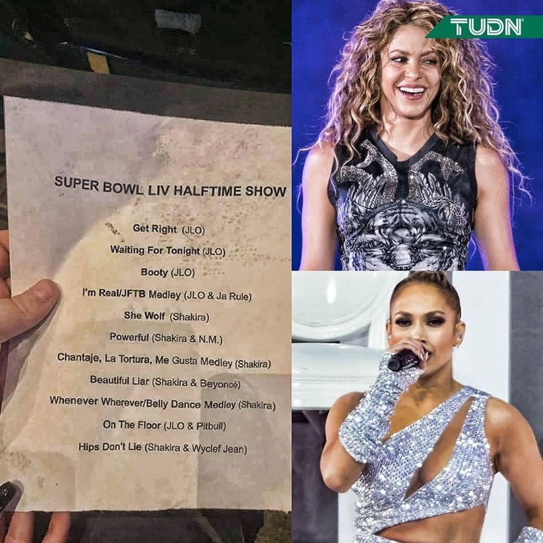 Shakira, Jennifer Lopez setlist