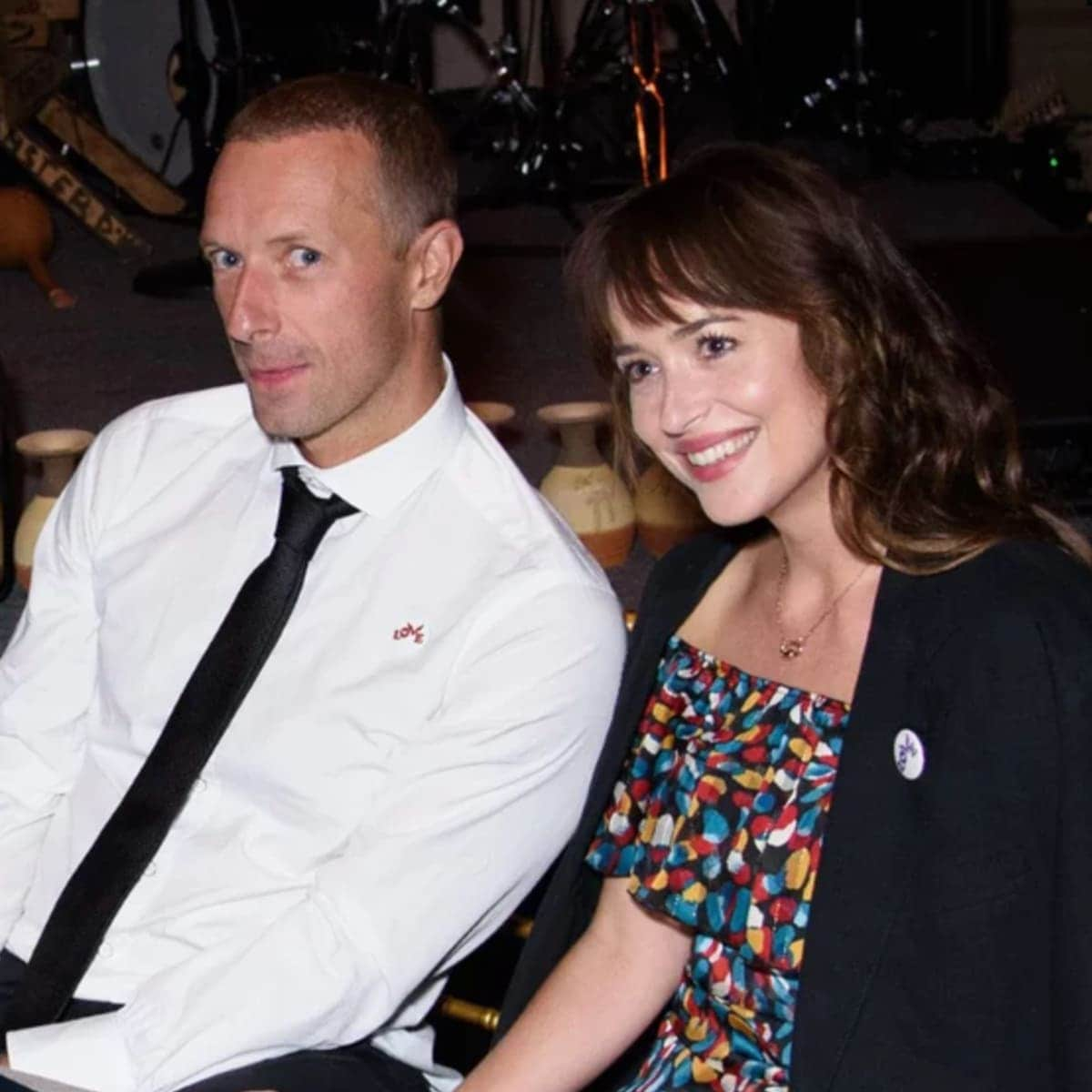 Chris Martin and Dakota Johnson