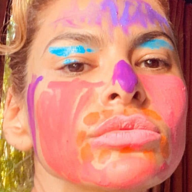 Eva Mendes colorful makeup