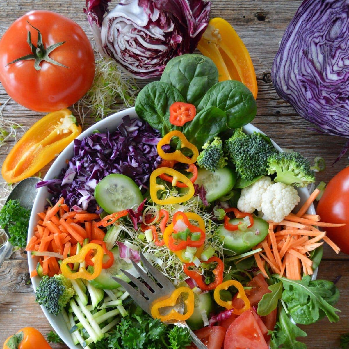 Plate with vegetables