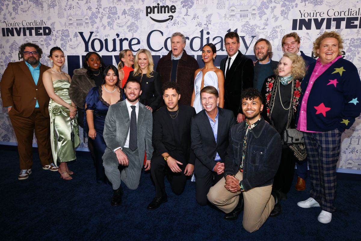 Bobby Moynihan, Ramona Young, Zamani Wilder, Keyla Monterroso Mejia, Meredith Hagner, Reese Witherspoon, Will Ferrell, Geraldine Viswanathan, Nick Stoller, Rory Scovel, Lion Way, Celia Weston, Fortune Feimster, Jimmy Tatro, Stony Blyden, Jack McBrayer, Vinny Thomas at "You're Cordially Invited" New York Screening.