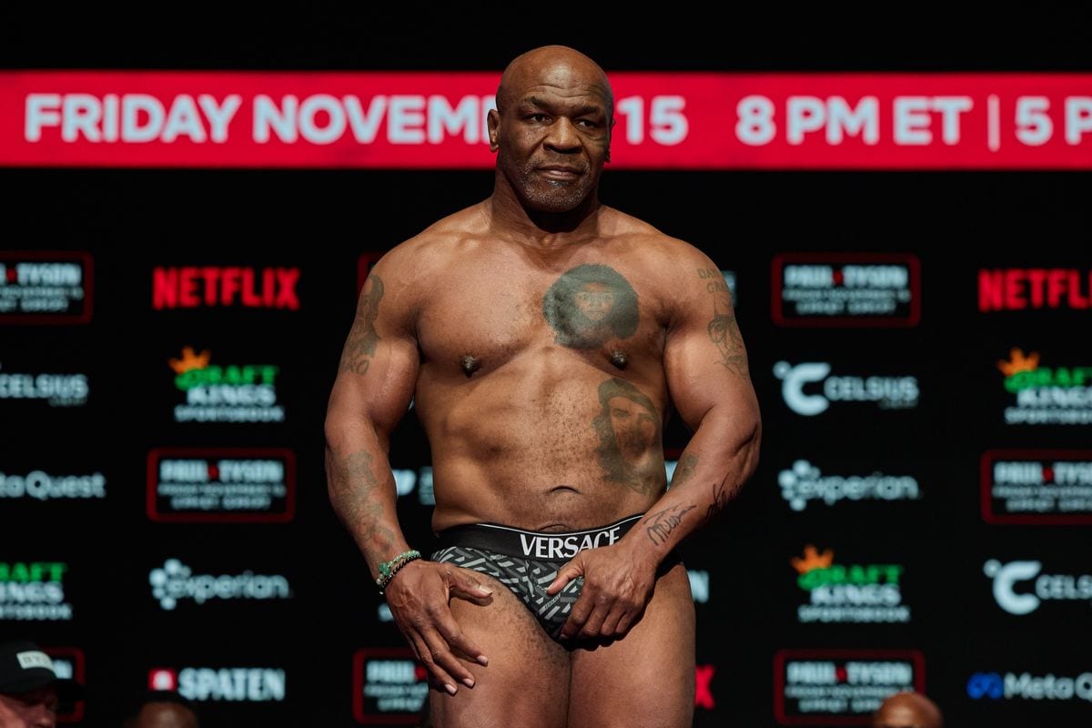 Mike Tyson at his weigh in