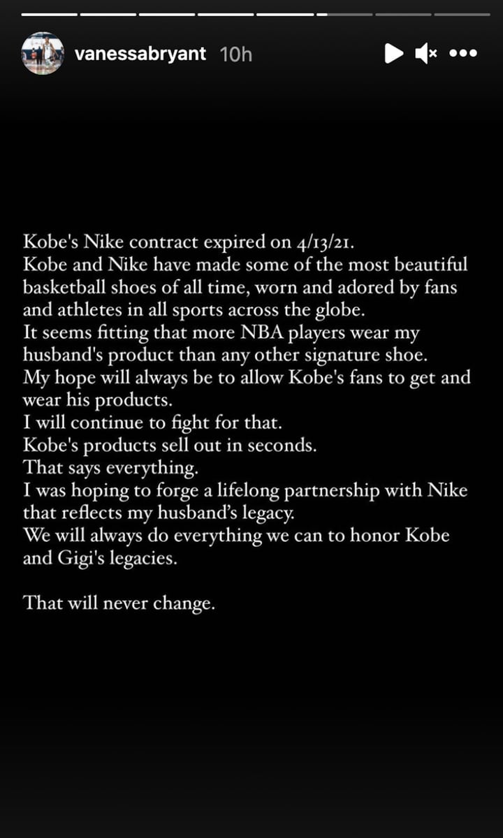 Kobe Bryant contract with Nike