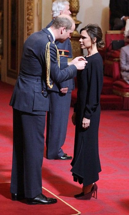<B>APRIL</B>
FASHION ROYALTY
Victoria Beckham officially became part of Britain's Establishment when her pal Prince William made her an officer of the Order of the British Empire (OBE), for her charity and fashion work. She and husband David attended William and Kate's wedding in 2011.
Photo: Getty Images