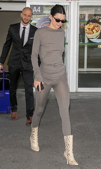 The Kardashian-Jenner clan has officially started arriving! Kendall is the first of the family to touch down in Nice, sporting what looks to be a sheer set from her brother-in-law Kanye West's label Yeezy.
Photo: GC Images