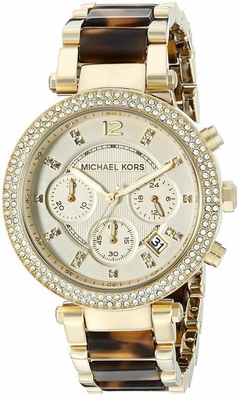 Watch with details in tortoiseshell by Michael Kors