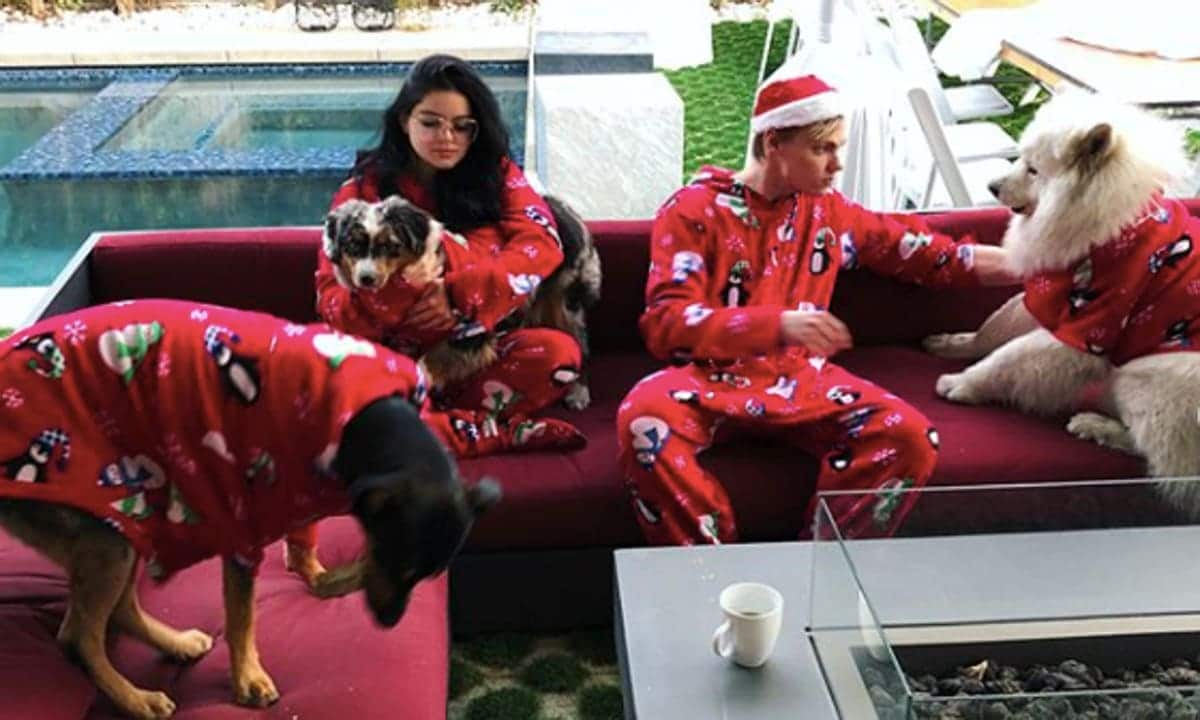 Ariel Winter with her boyfriend Levi Meaden and their dogs