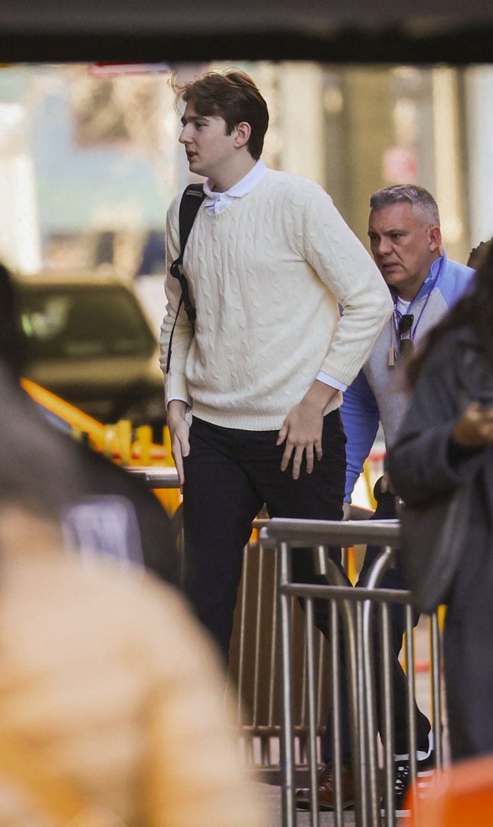 Barron Trump heads back to School for the first time since his Father became President again. 