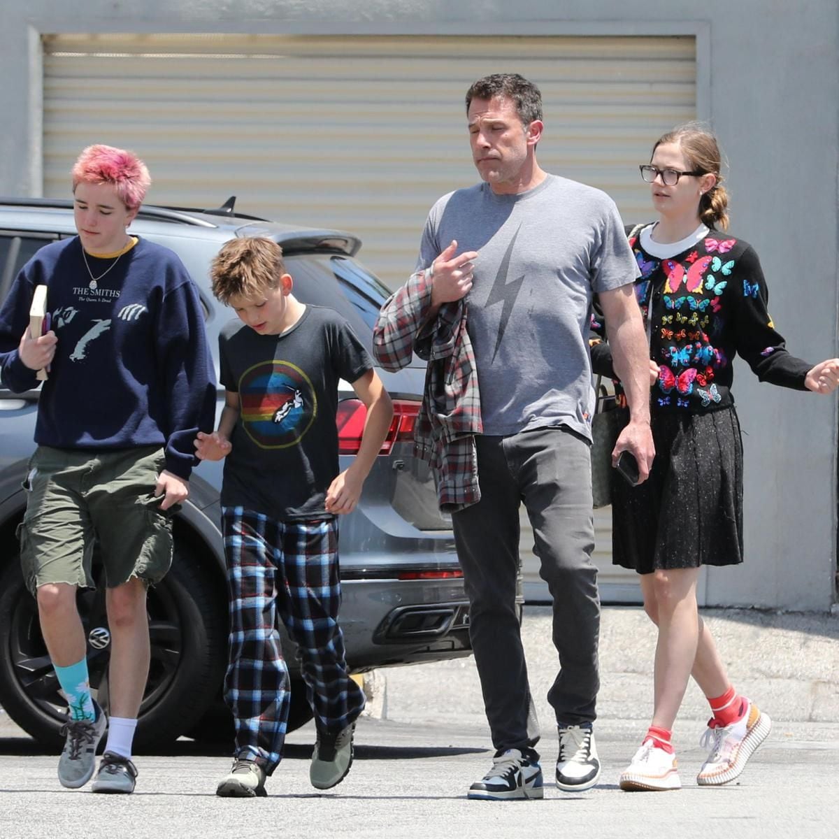 Ben Affleck and his three children (from left to right) Fin, Samuel and Violet