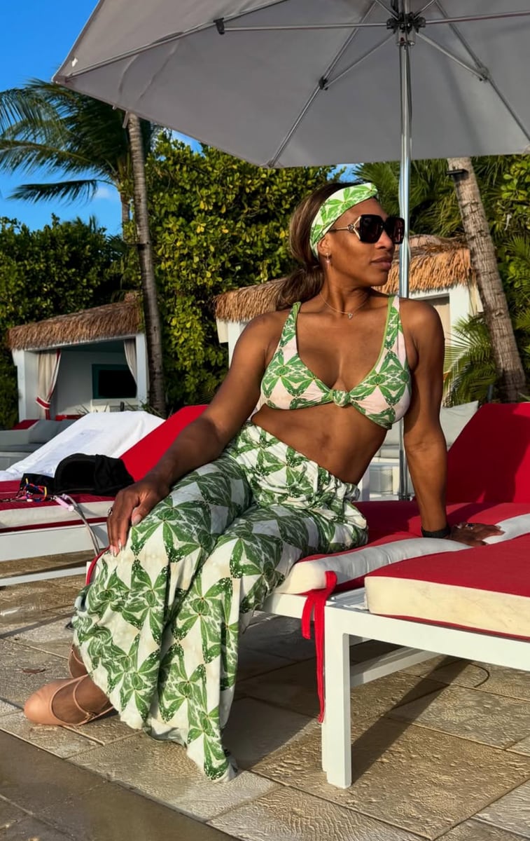 Serena Williams during her family vacation 