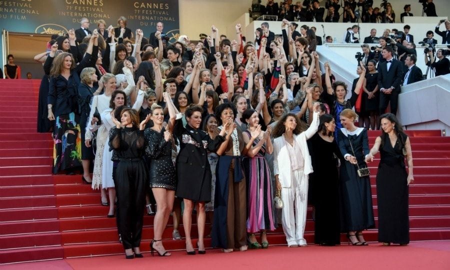 "On these steps today stand 82 women representing the number of female directors who have climbed these stairs since the first edition of the Cannes Film Festival in 1946," Cate said during the event. "In the same period 1688 male directors have climbed these very same stairs. In the 71 years of this world-renowned festival there have been 12 female heads of its juries. The prestigious Palme d'Or has been bestowed upon 71 male directors too numerous to mention by name but only two women Jane Campion, who is with us in spirit, and Agnes Varda who stands with us today," She was joined by Agnes to continue her statement.
"These facts are stark and undeniable. Women are not a minority in the world, yet the current state of our industry says otherwise. As women, we all face our own unique challenges, but we stand together on these stairs today as a symbol of our determination and commitment to progress. We are writers, producers, directors, actresses, cinematographers, talent agents, editors, distributors, sales agents and all involved in the cinematic arts. We stand in solidarity with women of all industries," the Hollywood Reporter said Cate and Agnes added.
"We will expect our institutions to actively provide parity and transparency in their executive bodies and safe environments in which to work. We will expect our governments to make sure that the laws of equal pay for equal work are upheld. We will demand that our workplaces are diverse and equitable so that they can best reflect the world in which we actually live. A world that allows all of us behind and in front of the camera to thrive shoulder to shoulder with our male colleagues. We acknowledge all of the women and men who are standing for change. The stairs of our industry must be accessible to all. Let's climb."
Afterward, the group raised their arms and clapped, standing unified in protest of the lack of female filmmakers honored throughout the history of the festival.
Photo: Stephane Cardinale - Corbis/Corbis via Getty Images