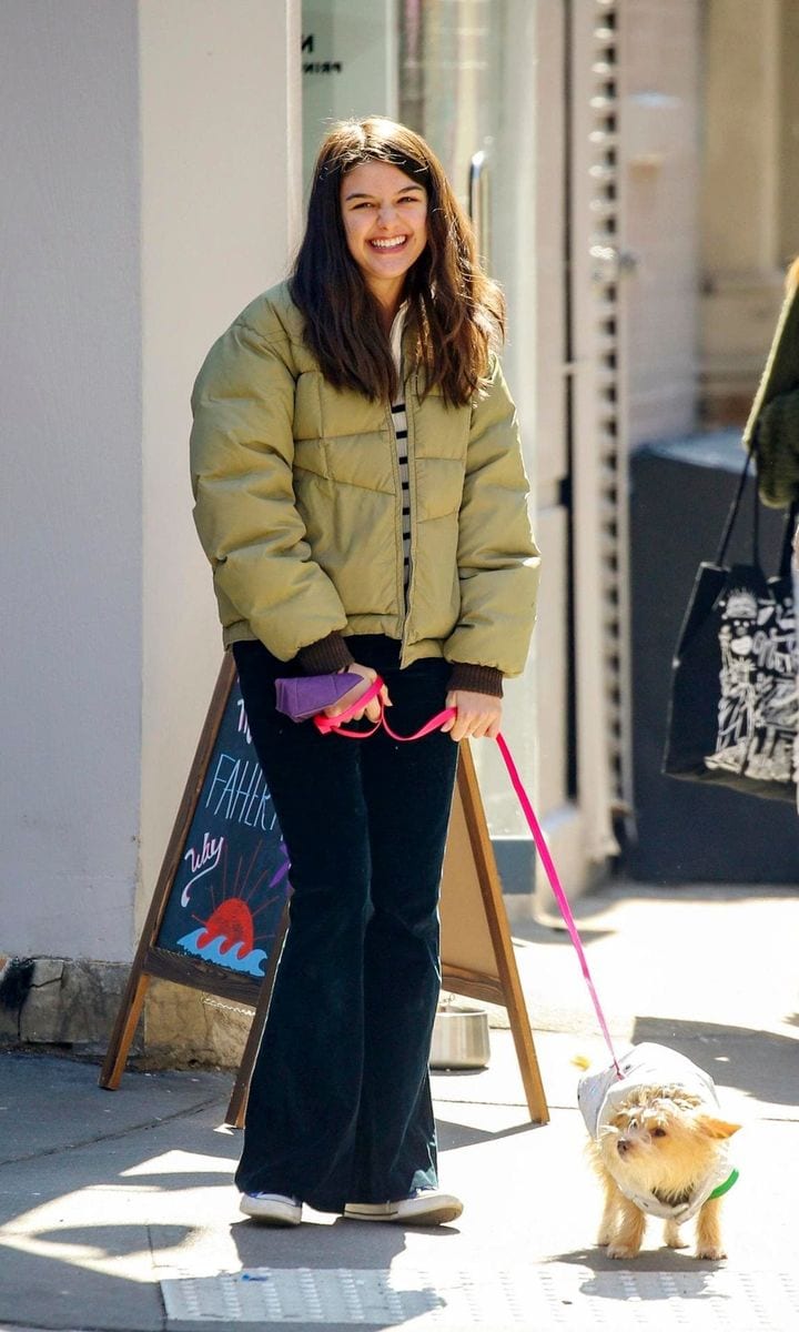 Suri Cruise enjoys a lovely walk with her puppy in NYC