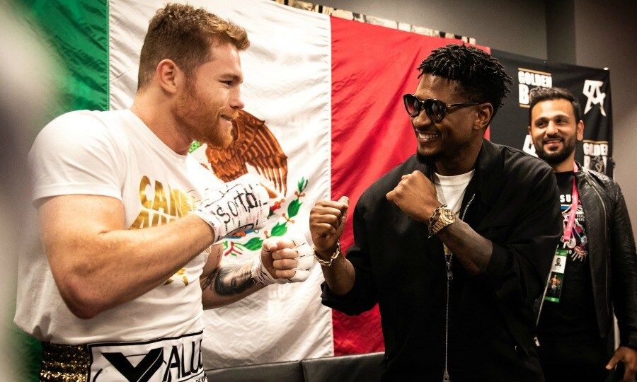 Usher Canelo Backstage