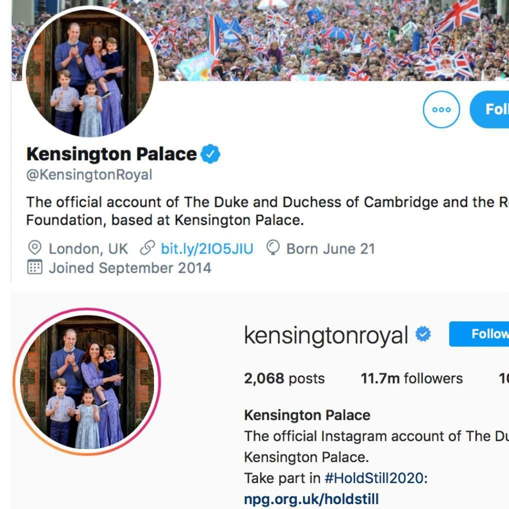 Kensington Palace updated its social media pages with a recent photo of the Cambridges