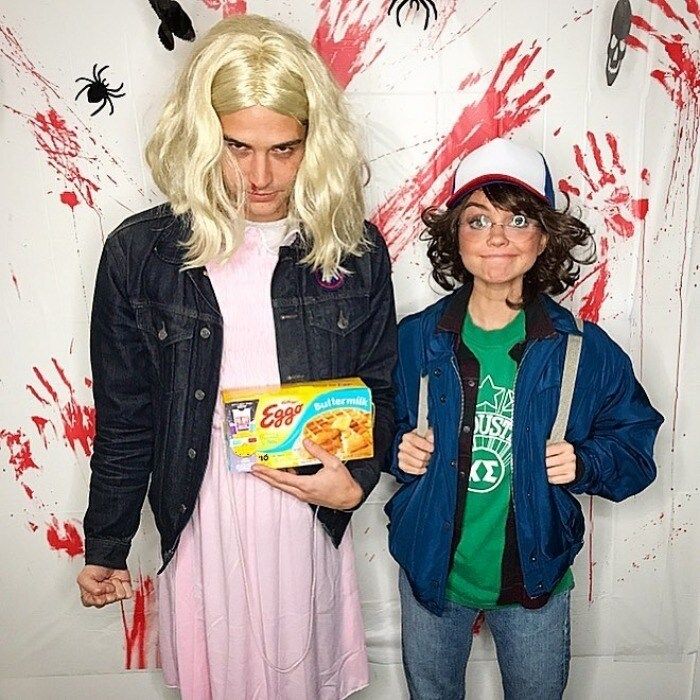 Sarah Hyland and <i>The Bachelorette</i> and <i>Bachelor in Paradise</i>'s Wells Adams dressed up together as characters from Stranger Things. The 26-year-old <i>Modern Family</i> star shared a snap of their detailed costumes, showing Wells as Eleven (Eggos and all) and her as Dustin. Along with it she wrote: "#strangerthings have happened #happyhalloween."
Photo: Instagram/@sarahhyland