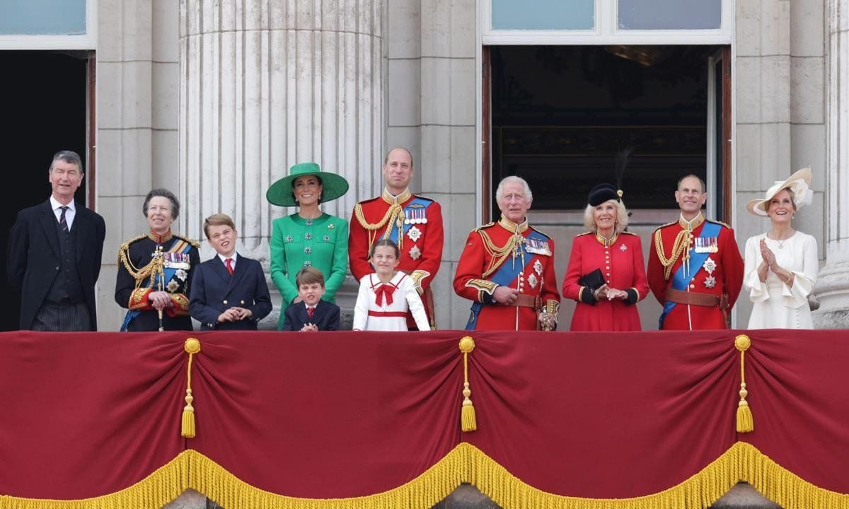 George, Charlotte and Louis joined members of the royal family on the balcony of Buckingham Palace to watch a flypast.