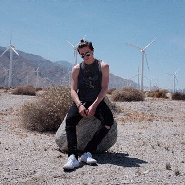 <b>Brooklyn Beckham</B> (and his man bun) captioned his Instagram photo: "Coachella here we come."
<br>
Photo: Instagram