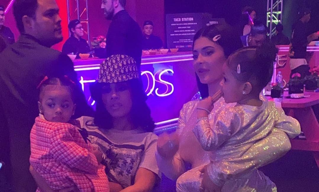 Kulture and Stormi with Kylie and Hennessy Carolina