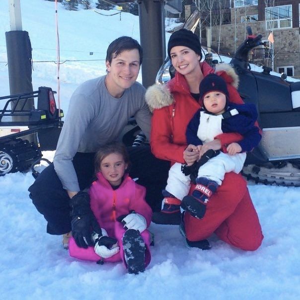 The happy family went skiing and stopped to say "cheese" in a photo together.
<br>
Photo: Instagram