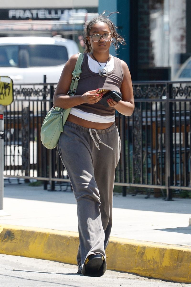 Sasha Obama who recently celebrated her 23rd birthday is spotted leaving a nail salon in West Hollywood. 