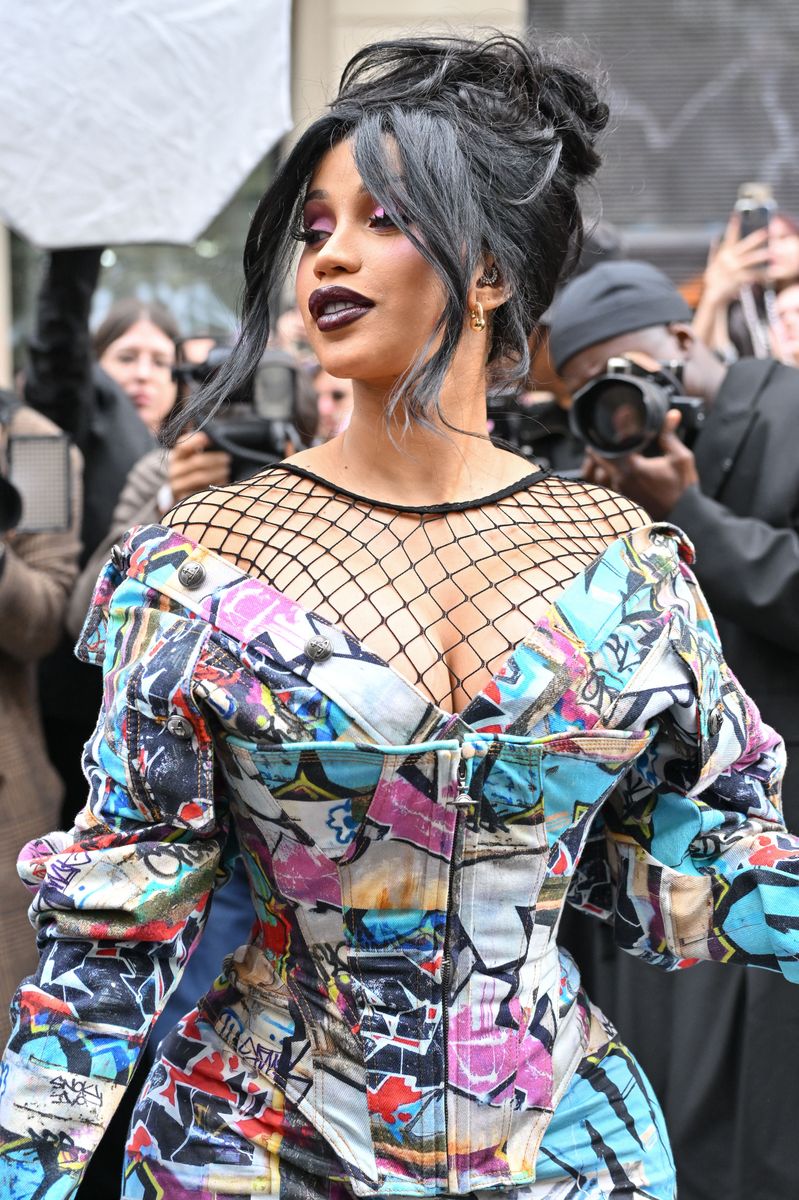 Cardi B shows off her figure in silver dress with side cut-outs: Her  fashion looks in Paris