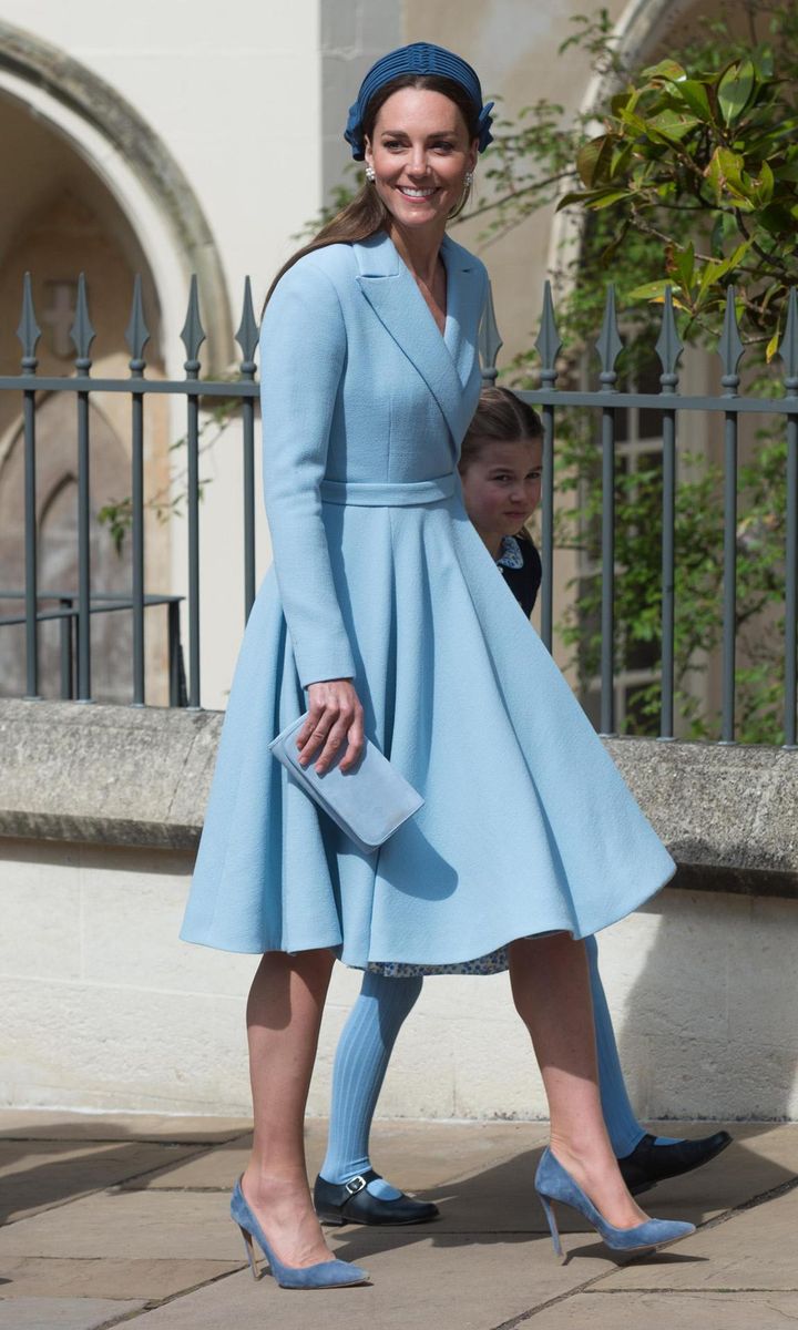 Catherine looked beautiful in baby blue on Easter Sunday wearing an Emilia Wickstead design.