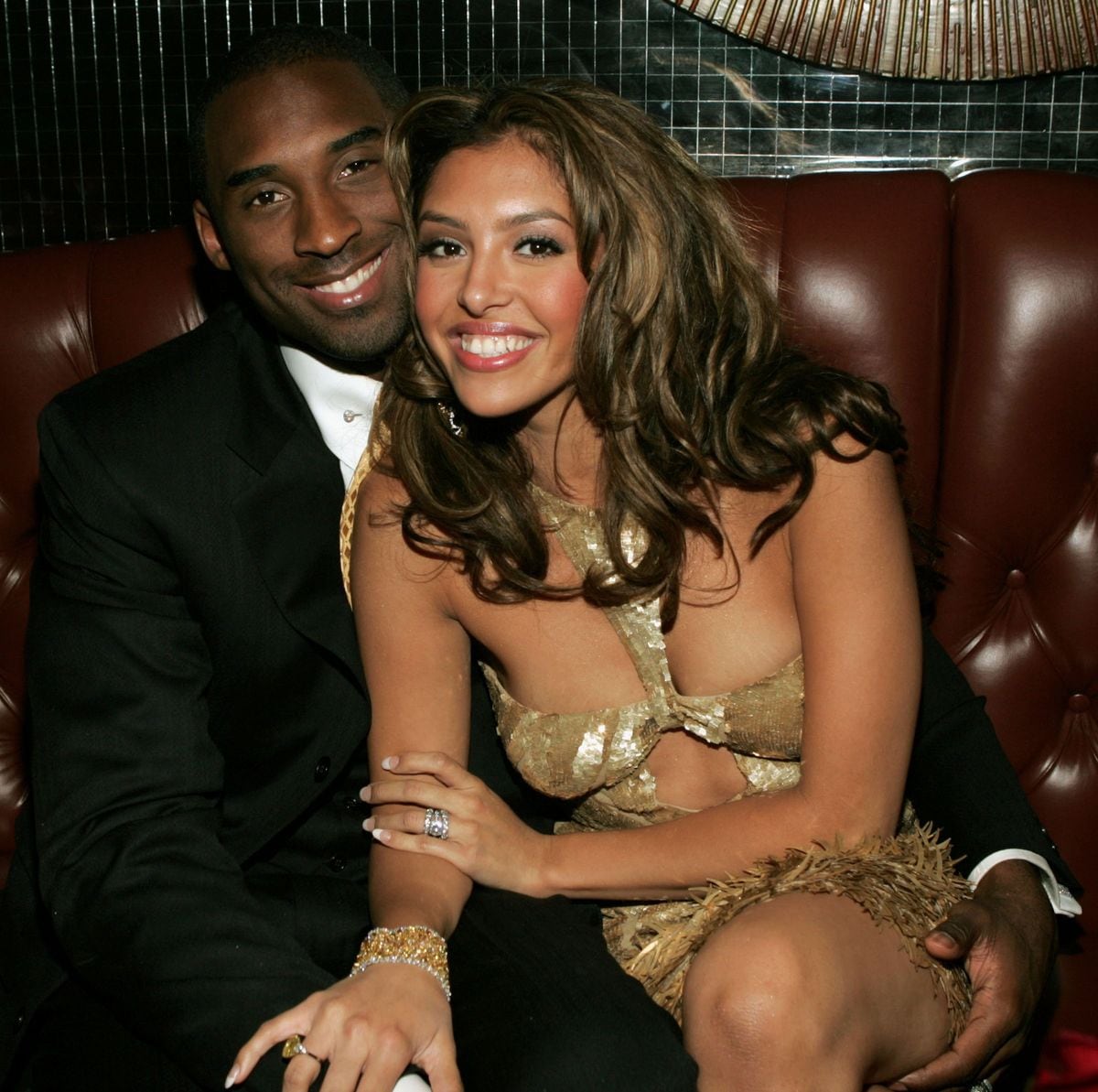 LAS VEGAS - SEPTEMBER 15: Basketball player Kobe Bryant and wife Vanessa at the official after party for the 2004 World Music Awards, September 15, 2005 at Body English in the Hard Rock Hotel in Las Vegas, Nevada. The show was being broadcast live from Las Vegas on September 15 for the first time after being held in Monte Carlo for 15 years. (Photo by Frank Micelotta/Getty Images)