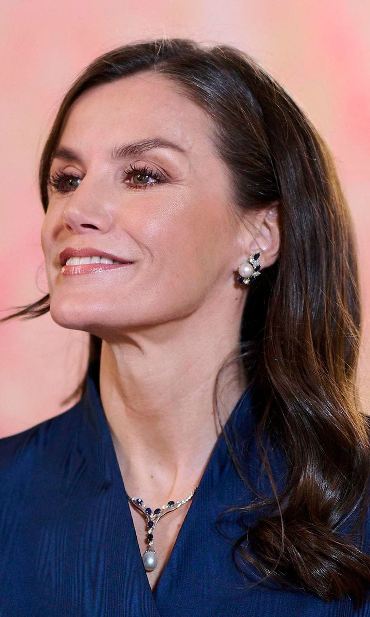 Queen Letizia wore the necklace and earrings on Jan. 31, 2024 to a reception in Madrid