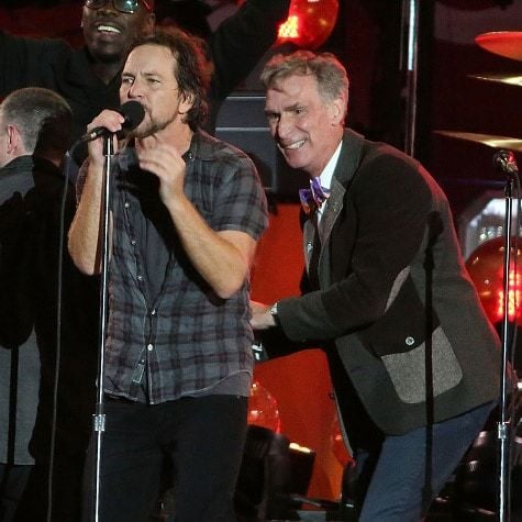 Bill Nye the Science Guy proved that he is a rock star at heart when he danced on stage with Pearl Jam.
<br>
Photo: Getty Images