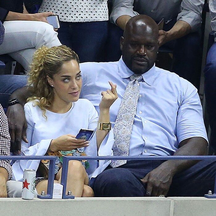 Shaquille O'Neal and girlfriend Laticia Rolle looked cozy on day 9 at the USTA Billie Jean King National Tennis Center.
Photo: Jean Catuffe/GC Images