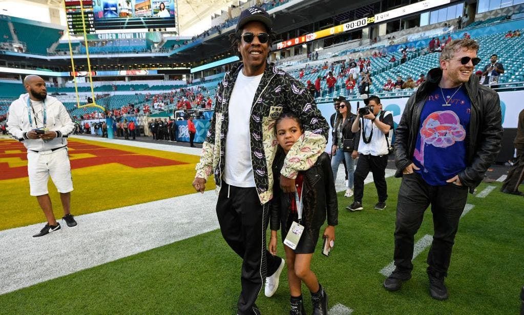 Jay-Z and Blue Ivy at Super Bowl 2020