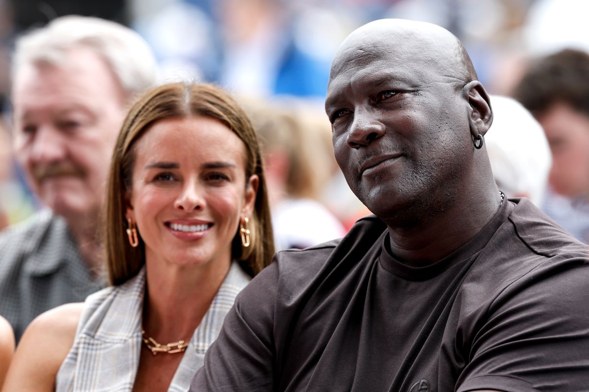 Michael Jordan and his wife, Yvette Prieto attend the 2024 Pro Football Hall of Fame Enshrinement Ceremony 