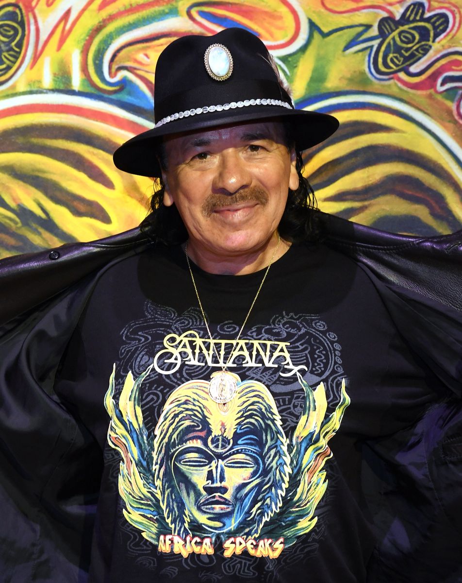   Recording artist Carlos Santana poses during a listening event for his upcoming album "Africa Speaks" featuring singer Buika at the House of Blues Las Vegas inside Mandalay Bay Resort and Casino on May 14, 2019 in Las Vegas, Nevada.  (Photo by Ethan Miller/Getty Images)