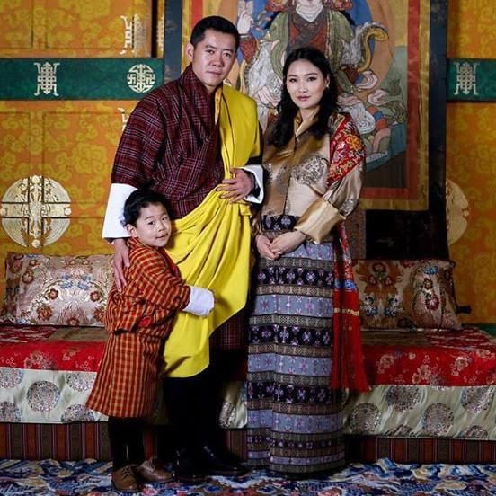 King Jigme and Queen Jetsun of Bhutan with son